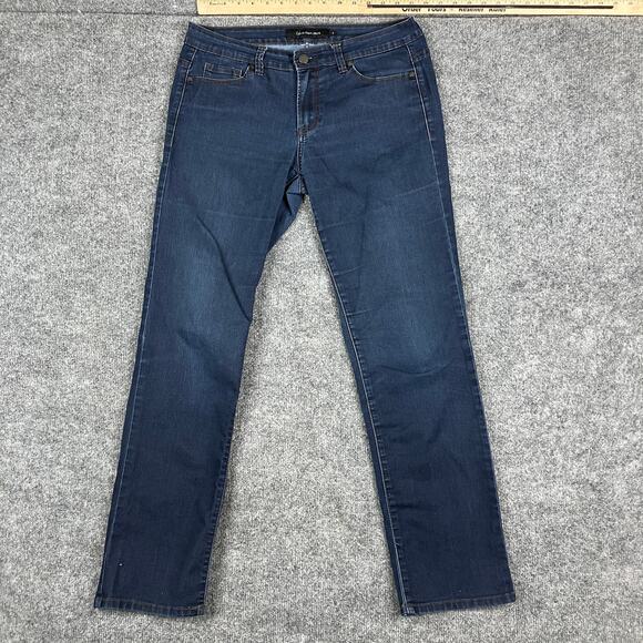 Calvin Klein Jeans Womens 10/32 Dark Wash Blue Denim Stretch Skinny Slim Fit - Picture 1 of 10